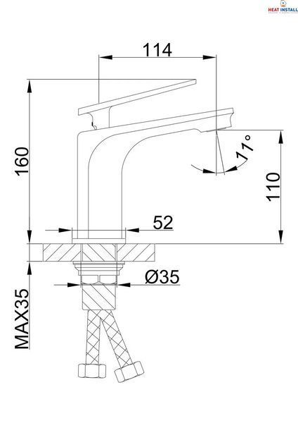 Змішувач для умивальника Frap F1058, білий/хром 1037336 фото