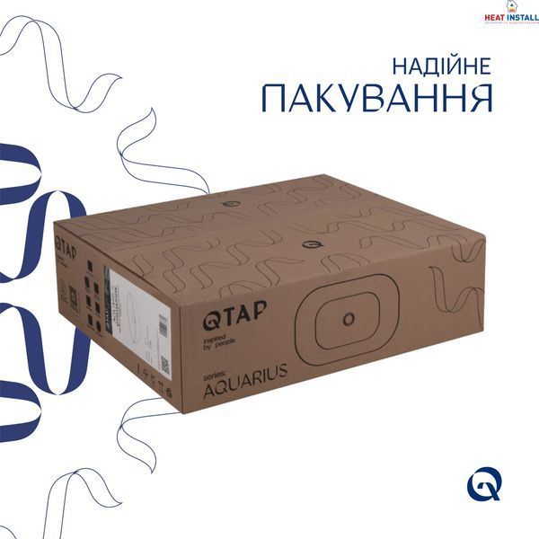 Комплект Qtap Aquarius: Раковина накладна прамокутна 470x380x120 мм White + Донний клапан PU02 SD00053419 фото