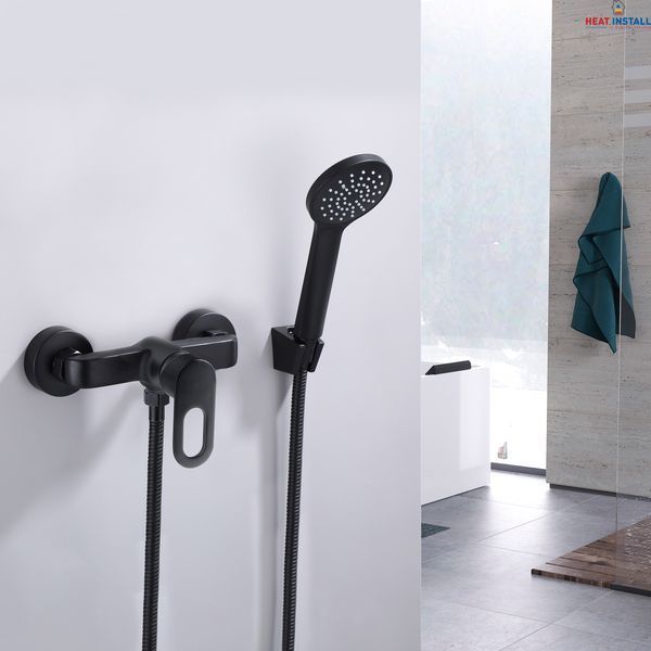 Змішувач для душу Lidz Latwa 010 (з душовим гарнітуром) (k40) LDLAT010BLA45421 Black SD00051545 фото