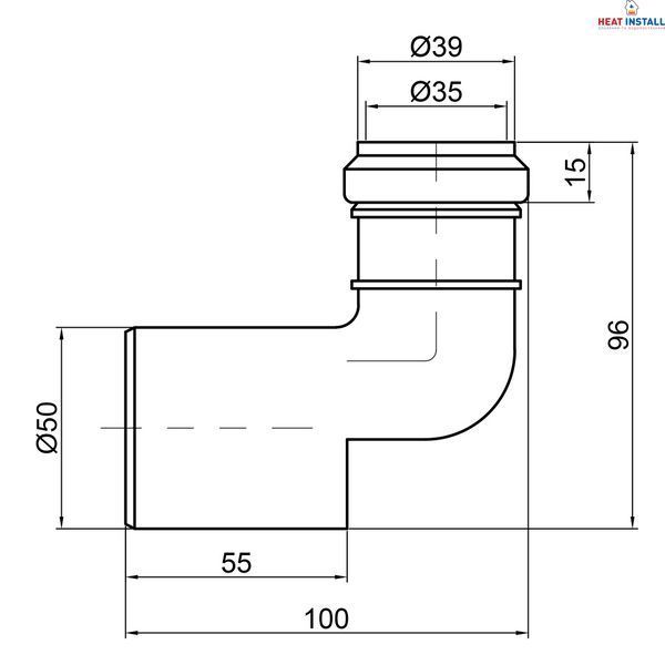 Редукція каналізаційна TA Sewage 50х32 кутова SD00034577 фото
