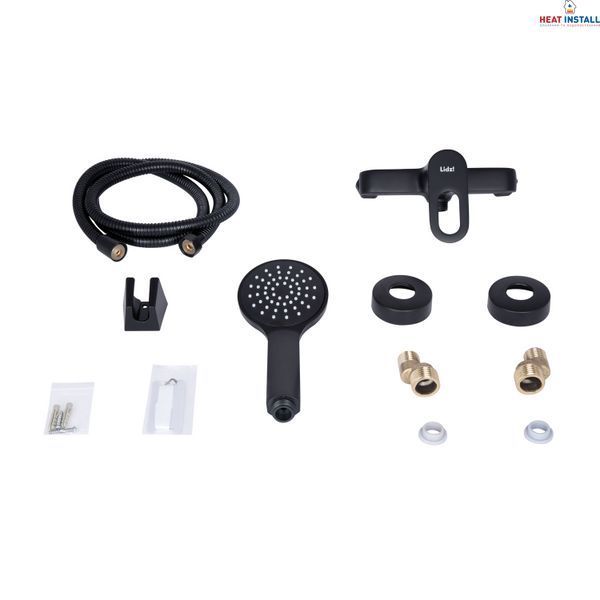 Змішувач для душу Lidz Latwa 010 (з душовим гарнітуром) (k40) LDLAT010BLA45421 Black SD00051545 фото