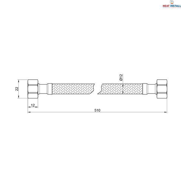 Гнучка підводка для води Thermo Alliance Standart 50 см ГГ SD397W50 SD00010889 фото