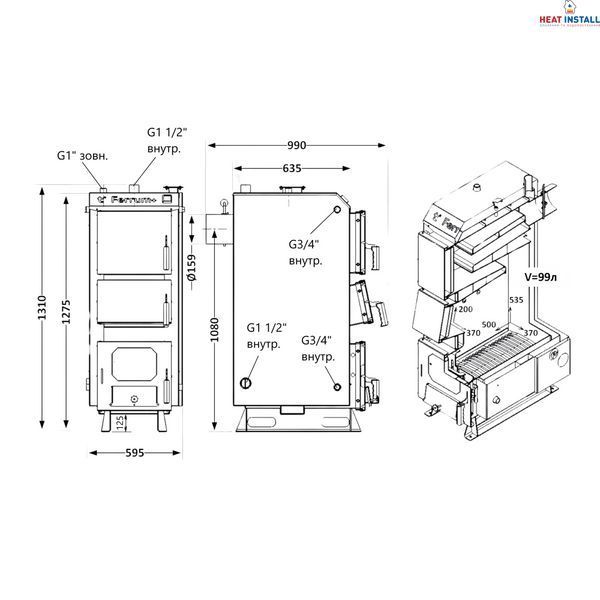 Котел твердопаливний сталевий Thermo Alliance Ferrum Plus V 5.0 FSF+ 26 SD00054015 фото