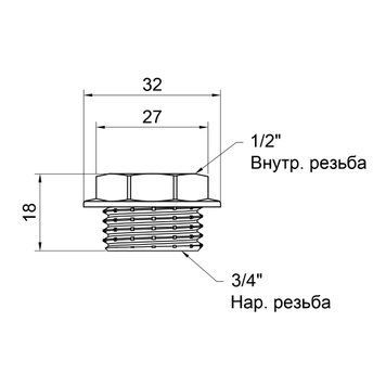 Футорка Thermo Alliance Standart 3/4"х1/2" ЗВ SD4232015 SD00047898 фото