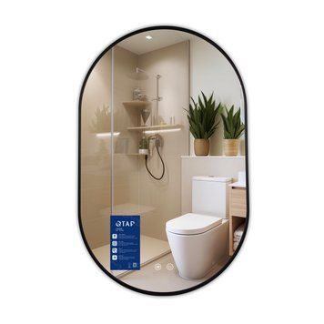 Дзеркало Qtap Scorpio (SC1) з LED-підсвічуванням Touch, з антизапотіванням, з димером, рег. темп. кольору (3000-6500K) Black QTSC500800 SD00055400 фото