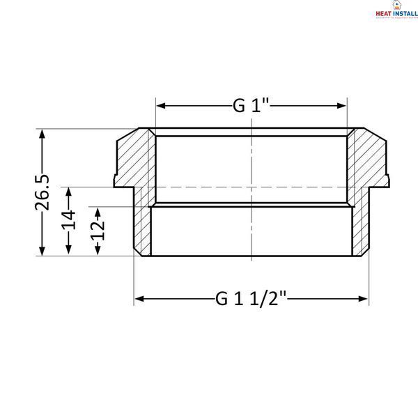 Футорка Thermo Alliance Standart 1&nbsp;1/2"х1" ЗВ SD4234025 SD00047893 фото