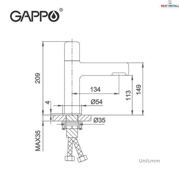 Змішувач для умивальника GAPPO G1052-86, чорний 1042410 фото