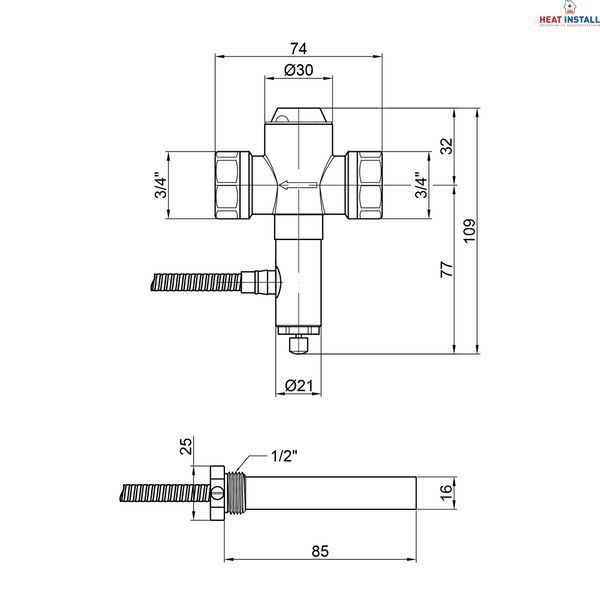 Клапан теплового скидання Icma 3/4" №608 SD00005050 фото