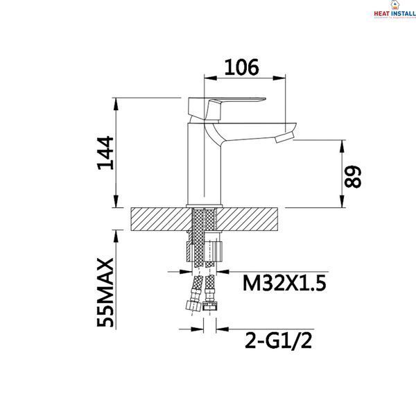 Змішувач для раковини Lidz Latwa 001 (k35) LDLAT001WHI45423 White SD00051547 фото