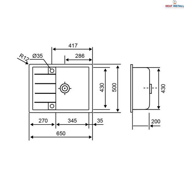 Кухонна мийка Lidz 650x500/200 STO-10 (LIDZSTO10650500200) SD00039783 фото