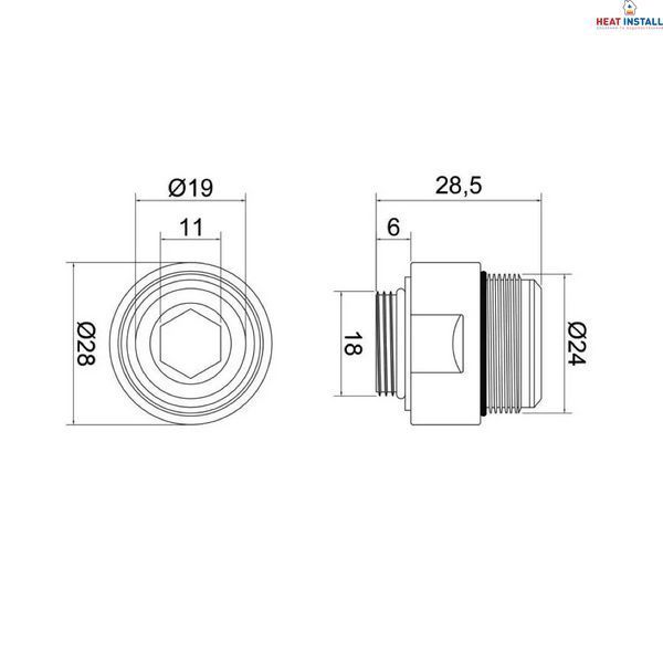 Гайка-футорка WEZER WKL-001 для виливу WKC-049В 1038949 фото