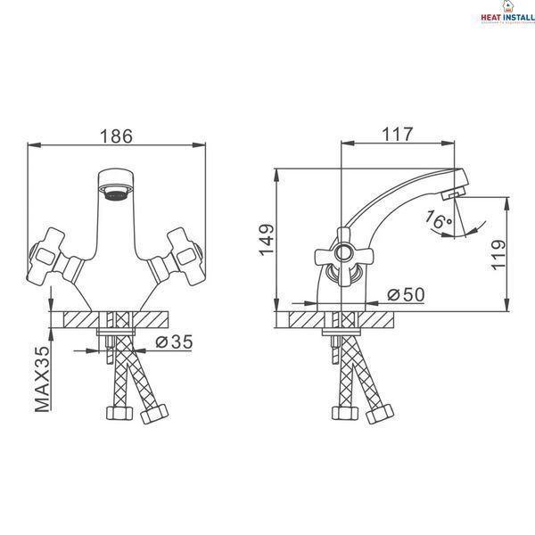 Змішувач для умивальника Frap F1024, хром 1033910 фото