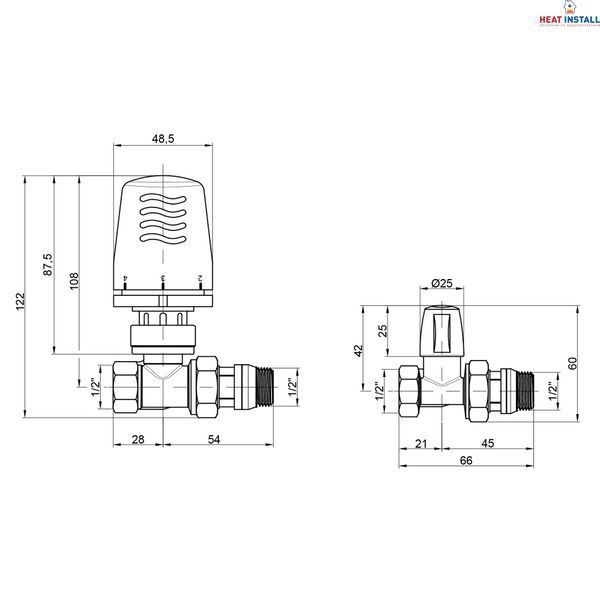 Термокомплект Icma 1/2" з антипротіканням прямий №KIT_1100+775-940+815-940 SD00023705 фото