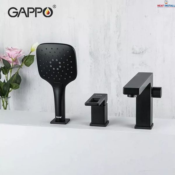 Змішувач для ванни на борт GAPPO G1117-6, чорний 1041635 фото