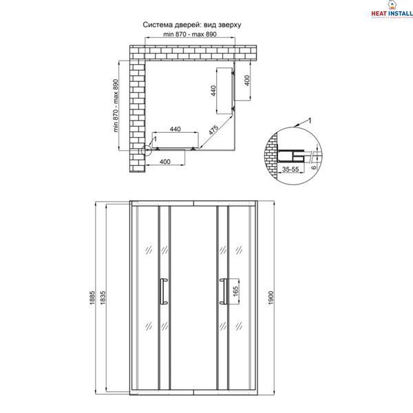 Душова кабіна Qtap Taurus CRM1099SC6 90х90 см, скло Clear 6 мм покриття CalcLess, без піддона SD00039701 фото