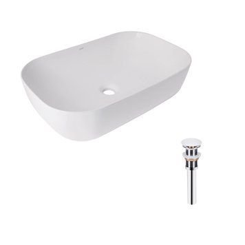 Комплект Qtap Robin: Раковина накладна прамокутна 600x390x150 мм White + Донний клапан PU02 SD00053421 фото