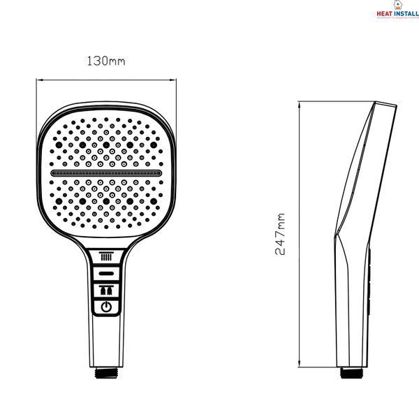 Лійка для ручного душу Qtap Rucni 130x130 мм QTRUC125BLM45957 Black Matt SD00052081 фото
