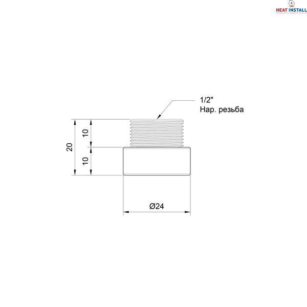 Подовжувач Thermo Alliance Standart 10х1/2" хром SD1301510 SD00010124 фото