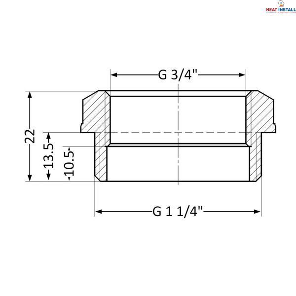 Футорка Thermo Alliance Standart 1&nbsp;1/4"х3/4" ЗВ SD4233220 SD00047895 фото
