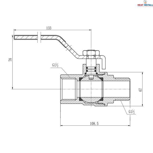 Кран кульовий Thermo Alliance Forte 1&nbsp;1/2 ВЗ для води (ручка) SF605W40 SD00010553 фото