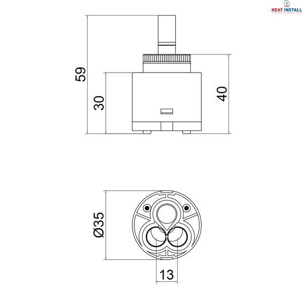 Картридж для змішувача Qtap Spojeni 35 мм QT35MM SD00004982 фото