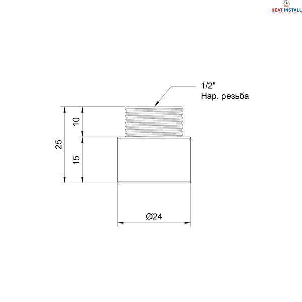 Подовжувач Thermo Alliance Standart 15х1/2" хром SD1301515 SD00010126 фото