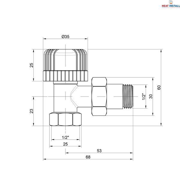 Кран радіаторний Icma 1/2" 30х1,5 кутовий №778 SD00005631 фото