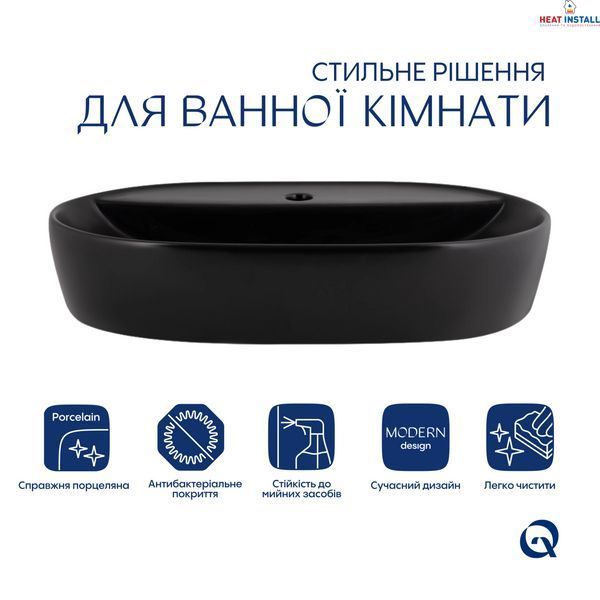 Раковина-чаша Qtap Scorpio 600х400х120 Matt black QT142203MBMBN SD00052916 фото