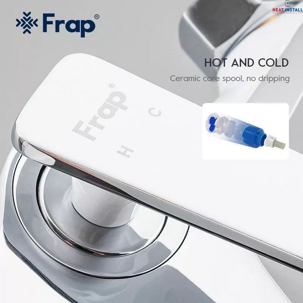 Змішувач для ванни Frap F3258, білий/хром 1037340 фото