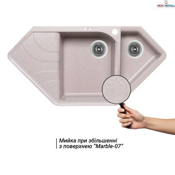 Кухонна мийка Lidz з додатковою чашею 1000x500/225 MAR-07 (LIDZMAR071000500225) SD00043090 фото