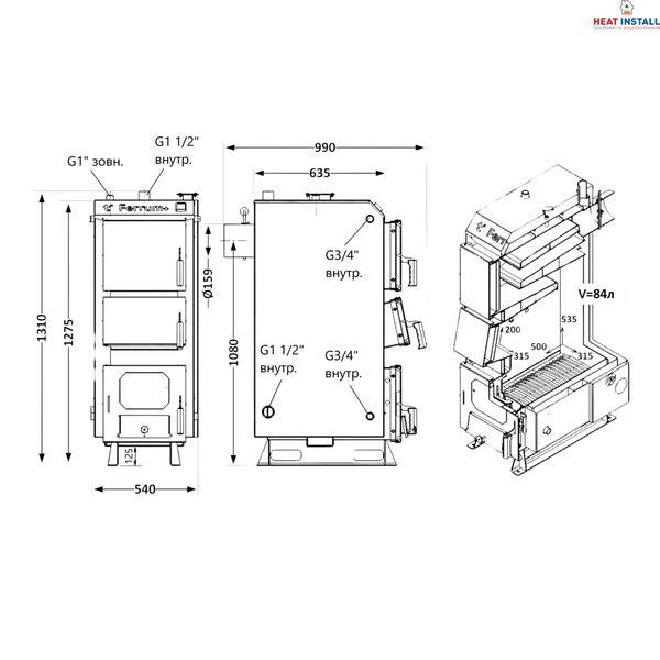 Котел твердопаливний сталевий Thermo Alliance Ferrum Plus V 5.0 FSF+ 20 SD00054018 фото