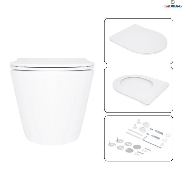Готове рішення Qtap для ванної кімнати: підвісний унітаз Swan Ultra Quiet 520x360x320 + комплект інсталяції Nest 4 в 1 (кругла клавіша Matt Black) SD00054318 фото