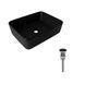 Комплект Qtap Tern: Раковина накладна прамокутна 480х370х135 мм Matt Black + Донний клапан PU03 SD00053424 фото 1