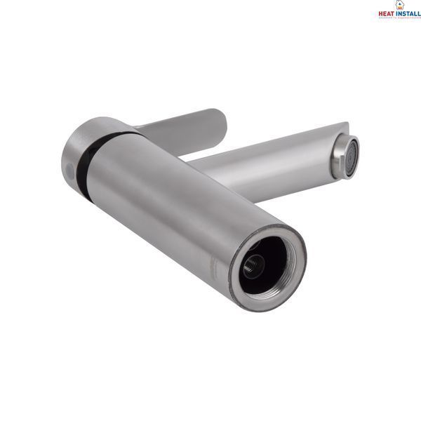 Змішувач для раковини Brinex Pure 001F низький Nickel BRIPUR001FNKL SD00053172 фото
