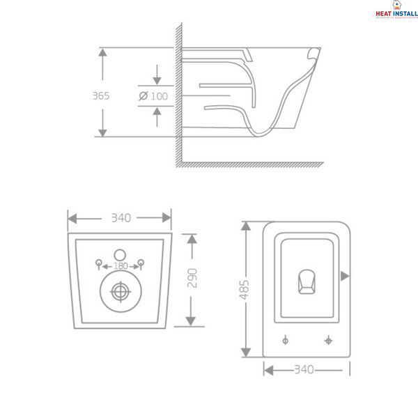 Унітаз підвісний Crow Rimless 485х340х330 мм, White, з сидінням Slim Duroplast/ Soft-close/ Quick Release QT05335171RW Qtap SD00054228 фото