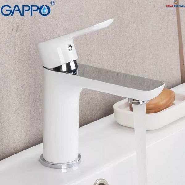 Змішувач для умивальника GAPPO G1048, білий/хром 1034024 фото