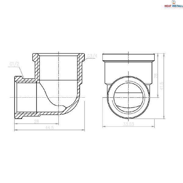Кут редукційний Thermo Alliance Forte 1/2"х3/4" ВВ SF3692015 SD00002703 фото