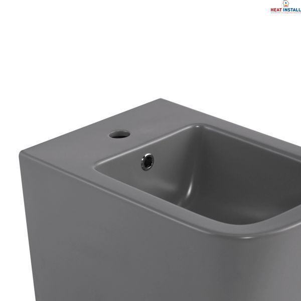Комплект Qtap Tern Stone grey 3 в 1: підвісний унітаз Ultra Quiet + біде підвісне + раковина накладна QTTERSG49162 SD00055286 фото