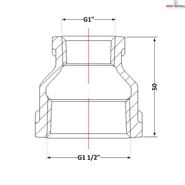 Муфта чавунна 1" 1/2х1" ВР SD00021235 фото