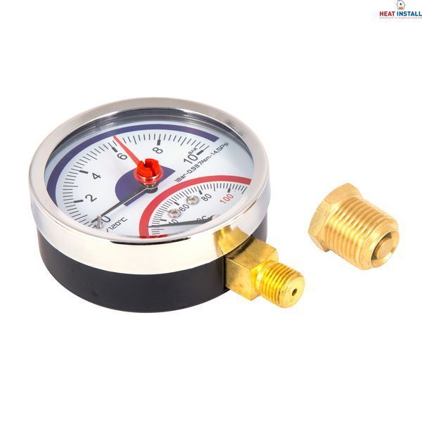 Термоманометр Thermo Alliance Standart 80 мм 1/2", нижнє підмикання SD17210B SD00021362 фото