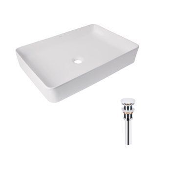 Комплект Qtap Tern: Раковина накладна прамокутна 600x400x110 мм WHITE + Донний клапан PU02 SD00053427 фото