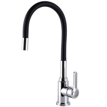 Змішувач для кухні DOMINO ELLIPSE DCC-203L-BLACK гофровилив Чорний,,На Гайці 000025128 фото