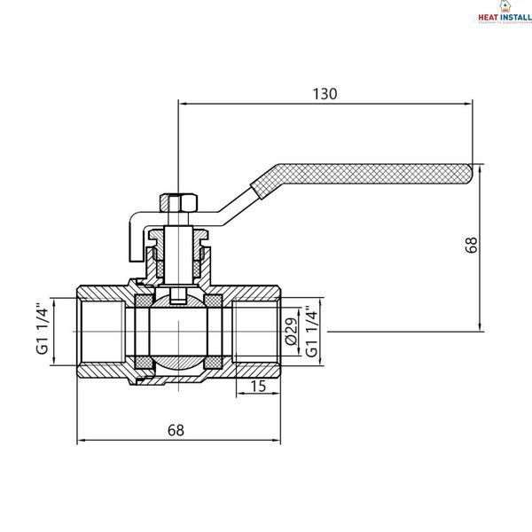 Кран кульовий Thermo Alliance Standart 1" 1/4 ВР для газу (важіль) SD600NG32PN40 SD00021344 фото