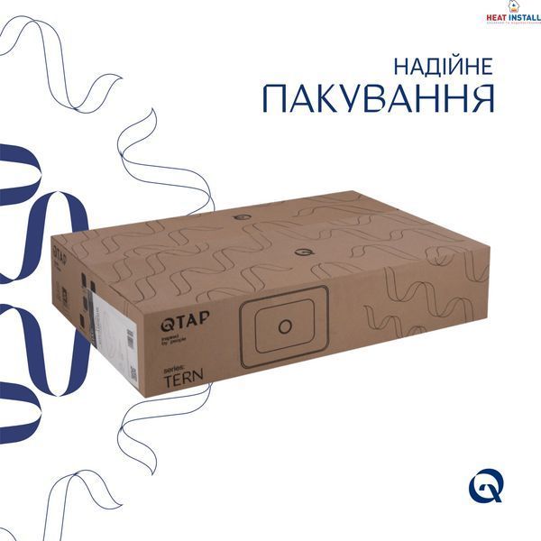 Комплект Qtap Tern: Раковина накладна прамокутна 600x400x110 мм WHITE + Донний клапан PU02 SD00053427 фото