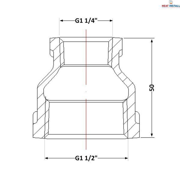 Муфта чавунна 1" 1/2х1" 1/4 ВР SD00021236 фото