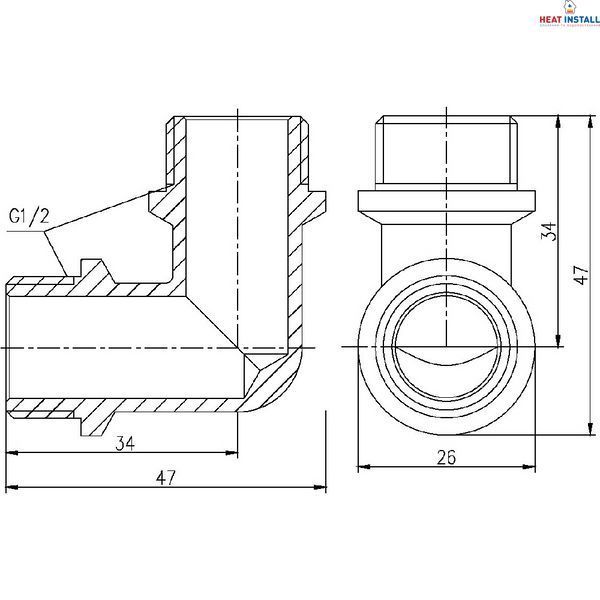 Кут Thermo Alliance Forte 1/2" ЗЗ SF37315 SD00002704 фото