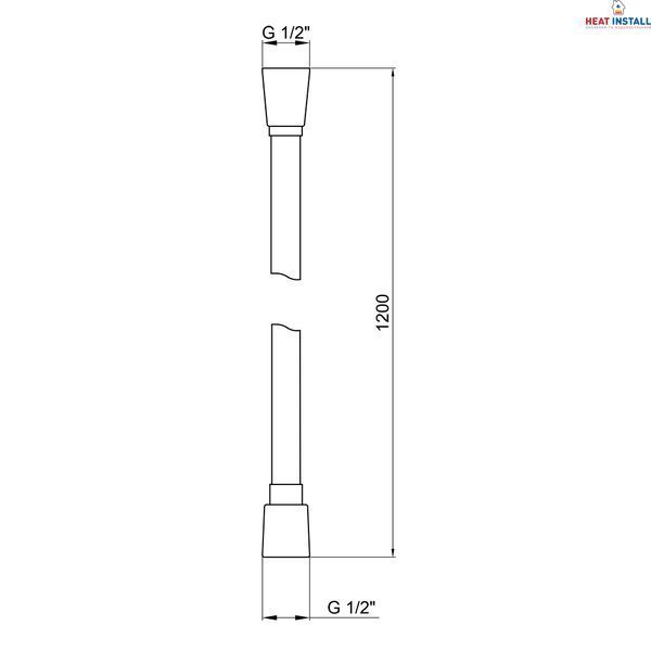 Шланг для ручного душу Qtap Hadice 1200 мм QTHADPVC120B Black Matt SD00047465 фото