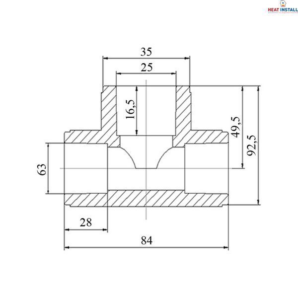 Трійник PPR Blue Ocean 63х25х63 редукційний SD00009220 фото