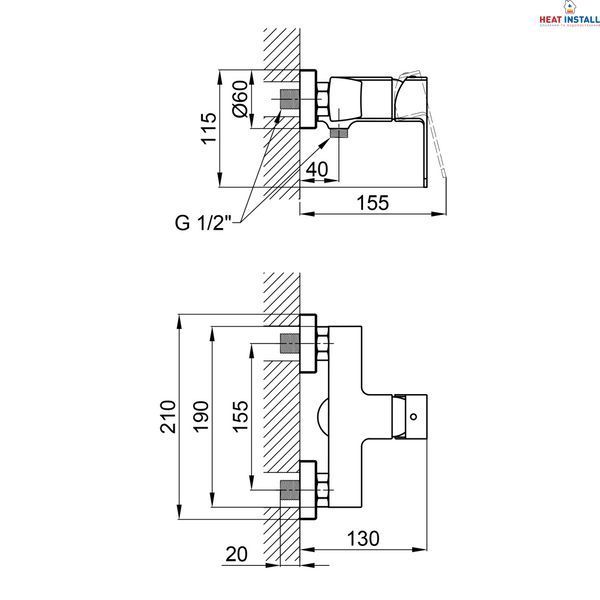 Змішувач для душу Qtap Lipno QTLIPNO4023101CB Black Matt SD00042260 фото