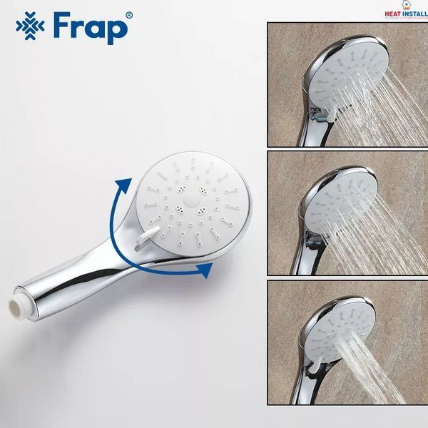 Душева система Frap F2431, поворотний вилив, лійка, білий/хром 1033769 фото